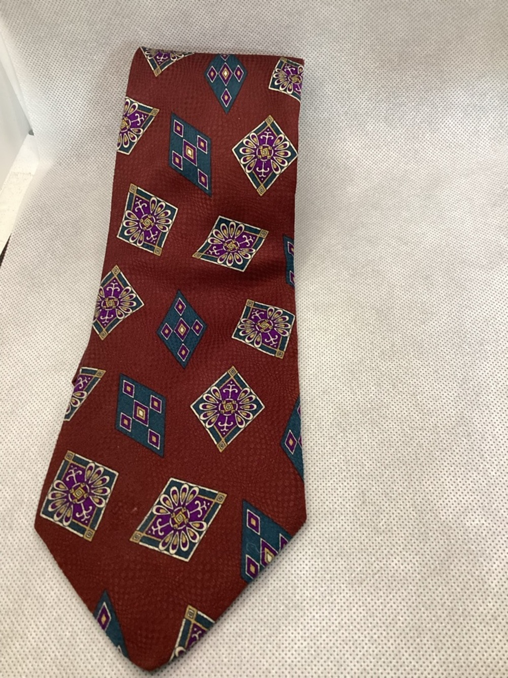 Jos. A. Bank Traveler Collection Burgundy Geometric Tie